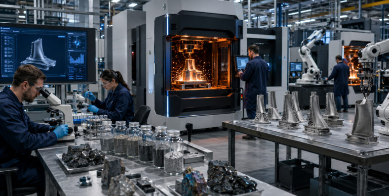 High-tech industrial laboratory and manufacturing area